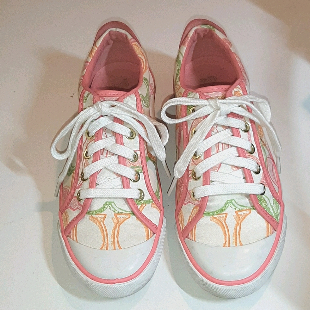 COACH BARRETT SIGNATURE MULTICOLOR LOGO SNEAKERS - Picture 2 of 10